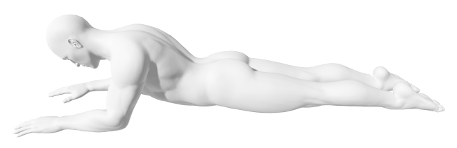 yoga sphinx pose, nude human man figure